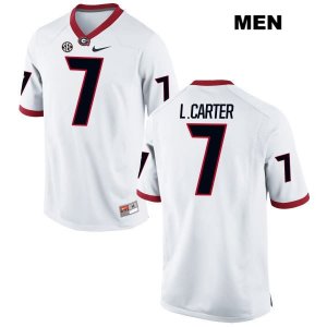 Men's Georgia Bulldogs NCAA #7 Lorenzo Carter Nike Stitched White Authentic College Football Jersey HIS2154XS